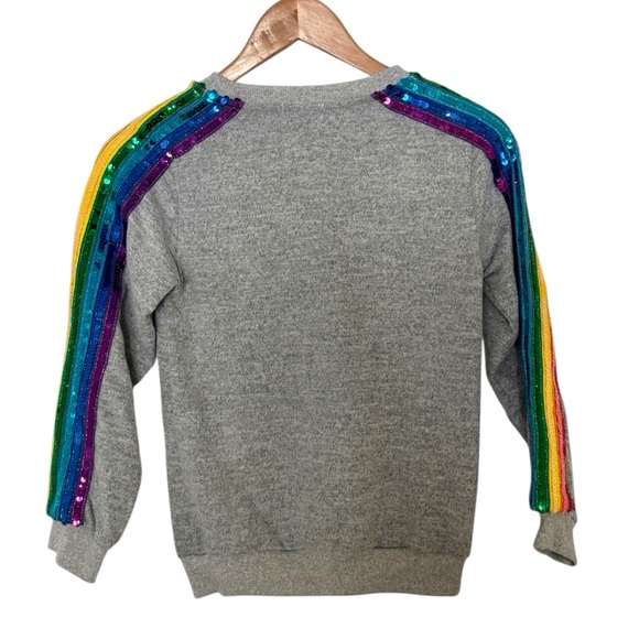 NWT Lola + the Boys Sequin Rainbow Sweater - Picture 3 of 4